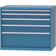 LISTA - 5 Drawer, 99 Compartment Bright Blue Steel Modular Storage Cabinet - Exact Tool & Supply