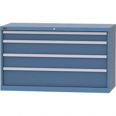 LISTA - 4 Drawer, 99 Compartment Bright Blue Steel Modular Storage Cabinet - Exact Tool & Supply