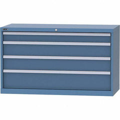 LISTA - 4 Drawer, 99 Compartment Bright Blue Steel Modular Storage Cabinet - Exact Tool & Supply