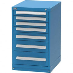 Vidmar - 7 Drawer, 45 Compartment Bright Blue Steel Modular Storage Cabinet - Exact Tool & Supply