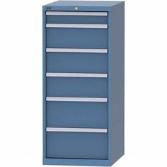 LISTA - 6 Drawer, 99 Compartment Bright Blue Steel Modular Storage Cabinet - Exact Tool & Supply