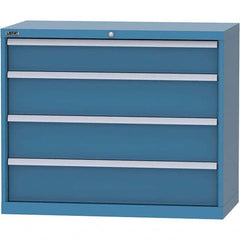 LISTA - 4 Drawer, 84 Compartment Bright Blue Steel Modular Storage Cabinet - Exact Tool & Supply