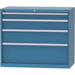 LISTA - 4 Drawer, 84 Compartment Bright Blue Steel Modular Storage Cabinet - Exact Tool & Supply