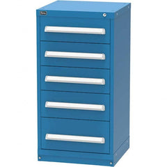 Vidmar - 5 Drawer Bright Blue Steel Modular Storage Cabinet - Exact Tool & Supply