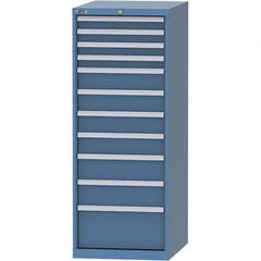 LISTA - 11 Drawer, 99 Compartment Bright Blue Steel Modular Storage Cabinet - Exact Tool & Supply