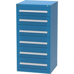 Vidmar - 6 Drawer Bright Blue Steel Modular Storage Cabinet - Exact Tool & Supply