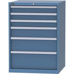 LISTA - 6 Drawer, 45 Compartment Bright Blue Steel Modular Storage Cabinet - Exact Tool & Supply
