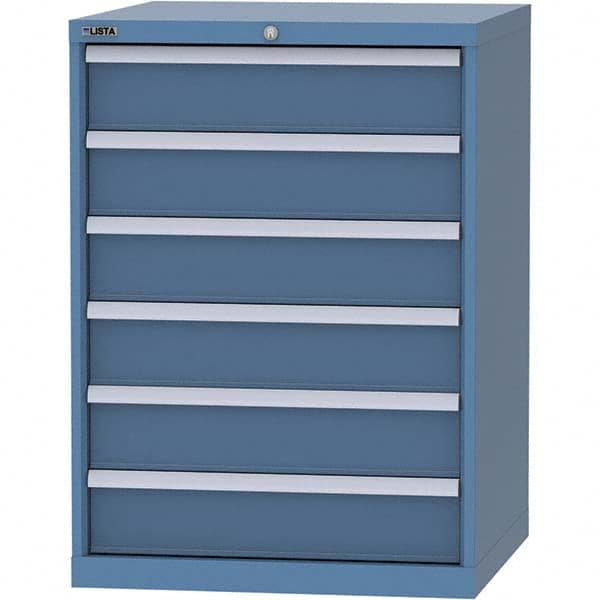 LISTA - 6 Drawer, 45 Compartment Bright Blue Steel Modular Storage Cabinet - Exact Tool & Supply