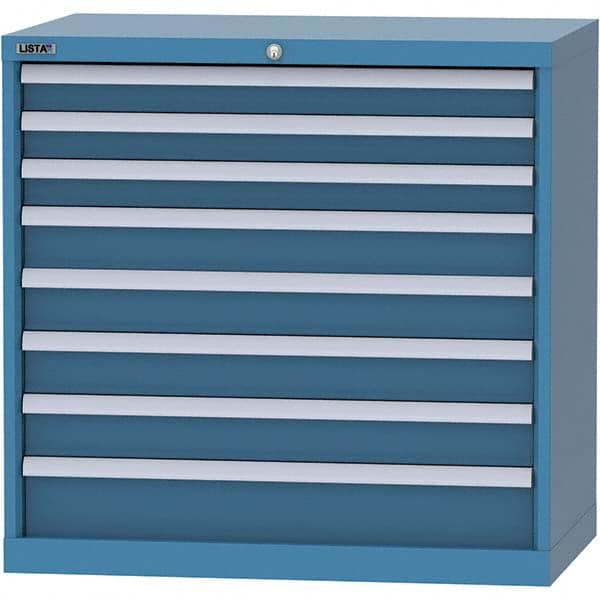 LISTA - 8 Drawer, 84 Compartment Bright Blue Steel Modular Storage Cabinet - Exact Tool & Supply