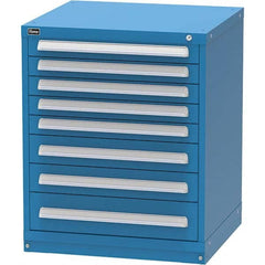 Vidmar - 8 Drawer, 344 Compartment Bright Blue Steel Modular Storage Cabinet - Exact Tool & Supply