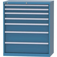 LISTA - 7 Drawer, 84 Compartment Bright Blue Steel Modular Storage Cabinet - Exact Tool & Supply