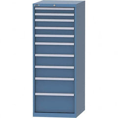 LISTA - 10 Drawer, 99 Compartment Bright Blue Steel Modular Storage Cabinet - Exact Tool & Supply