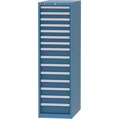 LISTA - 15 Drawer, 45 Compartment Bright Blue Steel Modular Storage Cabinet - Exact Tool & Supply
