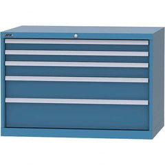 LISTA - 5 Drawer, 84 Compartment Bright Blue Steel Modular Storage Cabinet - Exact Tool & Supply