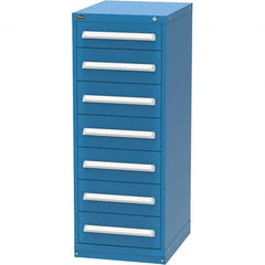 Vidmar - 7 Drawer, 45 Compartment Bright Blue Steel Modular Storage Cabinet - Exact Tool & Supply