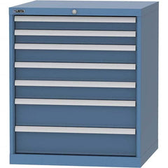 LISTA - 7 Drawer, 45 Compartment Bright Blue Steel Modular Storage Cabinet - Exact Tool & Supply