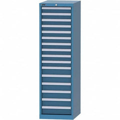 LISTA - 16 Drawer, 45 Compartment Bright Blue Steel Modular Storage Cabinet - Exact Tool & Supply