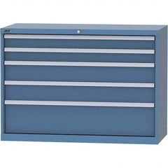 LISTA - 5 Drawer, 99 Compartment Bright Blue Steel Modular Storage Cabinet - Exact Tool & Supply