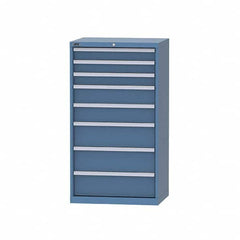 LISTA - 6 Drawer, 124 Compartment Bright Blue Steel Modular Storage Cabinet - Exact Tool & Supply