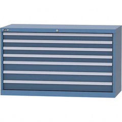 LISTA - 7 Drawer, 99 Compartment Bright Blue Steel Modular Storage Cabinet - Exact Tool & Supply