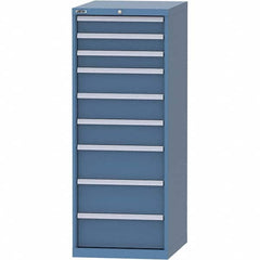 LISTA - 9 Drawer, 99 Compartment Bright Blue Steel Modular Storage Cabinet - Exact Tool & Supply