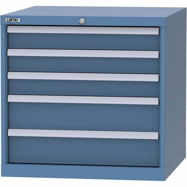 LISTA - 5 Drawer, 45 Compartment Bright Blue Steel Modular Storage Cabinet - Exact Tool & Supply