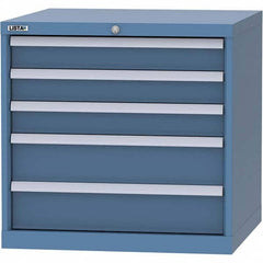 LISTA - 5 Drawer, 45 Compartment Bright Blue Steel Modular Storage Cabinet - Exact Tool & Supply