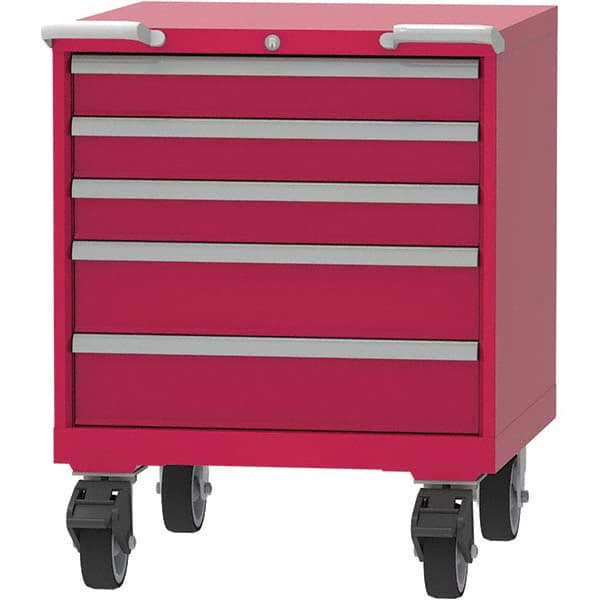 LISTA - 5 Drawer, 45 Compartment Red Steel Modular Storage Cabinet - Exact Tool & Supply