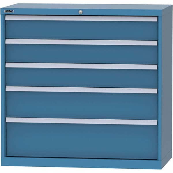 LISTA - 4 Drawer, 84 Compartment Bright Blue Steel Modular Storage Cabinet - Exact Tool & Supply