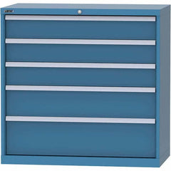 LISTA - 4 Drawer, 84 Compartment Bright Blue Steel Modular Storage Cabinet - Exact Tool & Supply