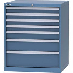 LISTA - 7 Drawer, 45 Compartment Bright Blue Steel Modular Storage Cabinet - Exact Tool & Supply