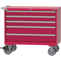 LISTA - 5 Drawer, 84 Compartment Bright Blue Steel Modular Storage Cabinet - Exact Tool & Supply