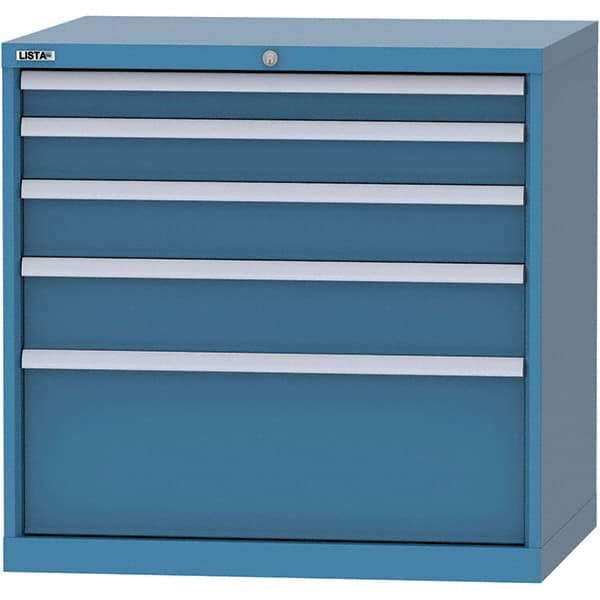 LISTA - 4 Drawer, 84 Compartment Bright Blue Steel Modular Storage Cabinet - Exact Tool & Supply