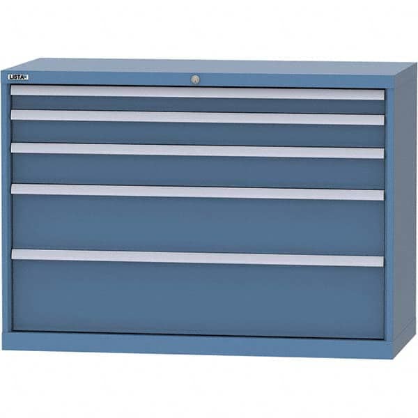LISTA - 5 Drawer, 99 Compartment Bright Blue Steel Modular Storage Cabinet - Exact Tool & Supply