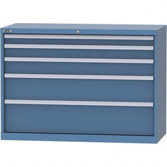 LISTA - 5 Drawer, 99 Compartment Bright Blue Steel Modular Storage Cabinet - Exact Tool & Supply