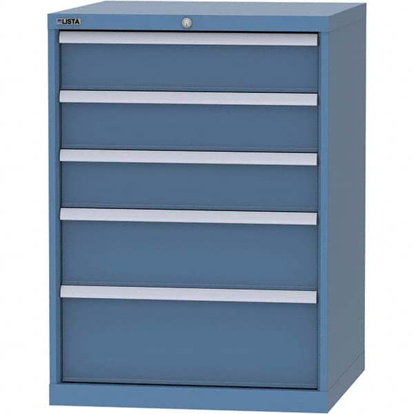 LISTA - 5 Drawer, 45 Compartment Bright Blue Steel Modular Storage Cabinet - Exact Tool & Supply