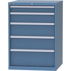 LISTA - 5 Drawer, 45 Compartment Bright Blue Steel Modular Storage Cabinet - Exact Tool & Supply