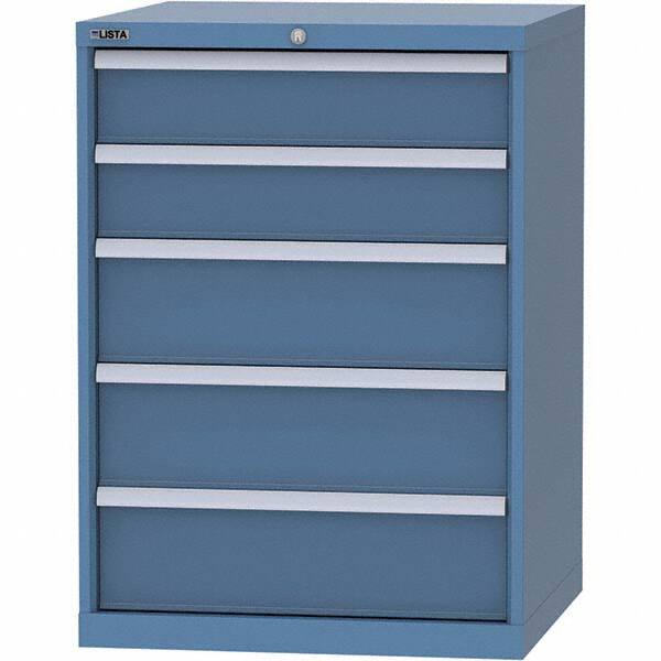LISTA - 5 Drawer, 45 Compartment Bright Blue Steel Modular Storage Cabinet - Exact Tool & Supply