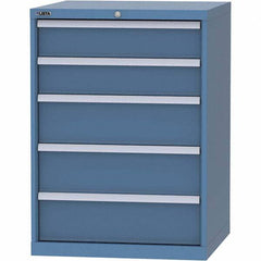 LISTA - 5 Drawer, 45 Compartment Bright Blue Steel Modular Storage Cabinet - Exact Tool & Supply