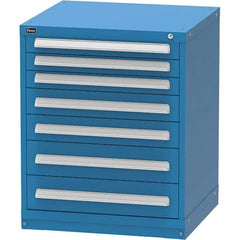 Vidmar - 7 Drawer Bright Blue Steel Modular Storage Cabinet - Exact Tool & Supply