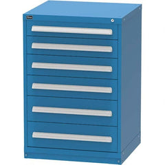 Vidmar - 6 Drawer Bright Blue Steel Modular Storage Cabinet - Exact Tool & Supply