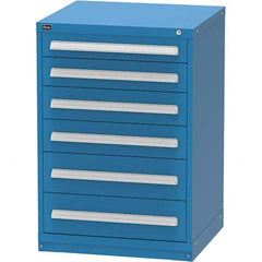 Vidmar - 6 Drawer, 344 Compartment Bright Blue Steel Modular Storage Cabinet - Exact Tool & Supply