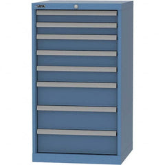 LISTA - 8 Drawer, 84 Compartment Bright Blue Steel Modular Storage Cabinet - Exact Tool & Supply