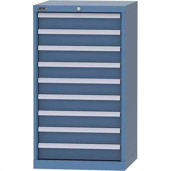 LISTA - 9 Drawer, 84 Compartment Bright Blue Steel Modular Storage Cabinet - Exact Tool & Supply