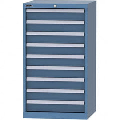 LISTA - 9 Drawer, 84 Compartment Bright Blue Steel Modular Storage Cabinet - Exact Tool & Supply