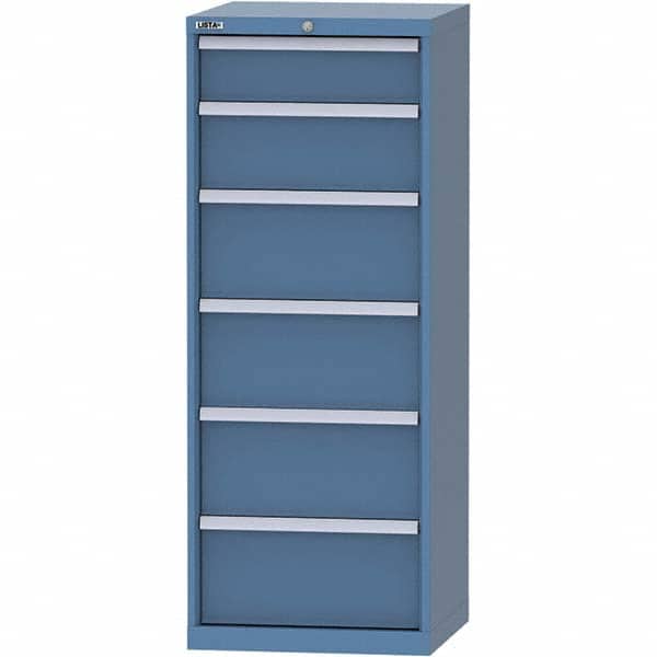 LISTA - 6 Drawer, 84 Compartment Bright Blue Steel Modular Storage Cabinet - Exact Tool & Supply