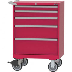 LISTA - 5 Drawer, 124 Compartment Red Steel Modular Storage Cabinet - Exact Tool & Supply