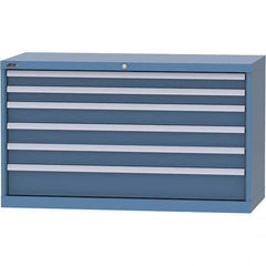 LISTA - 6 Drawer, 99 Compartment Bright Blue Steel Modular Storage Cabinet - Exact Tool & Supply