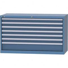 LISTA - 7 Drawer, 99 Compartment Bright Blue Steel Modular Storage Cabinet - Exact Tool & Supply