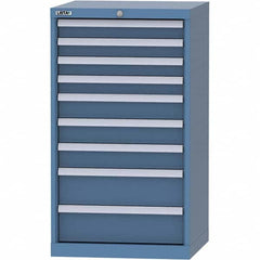 LISTA - 9 Drawer, 84 Compartment Bright Blue Steel Modular Storage Cabinet - Exact Tool & Supply